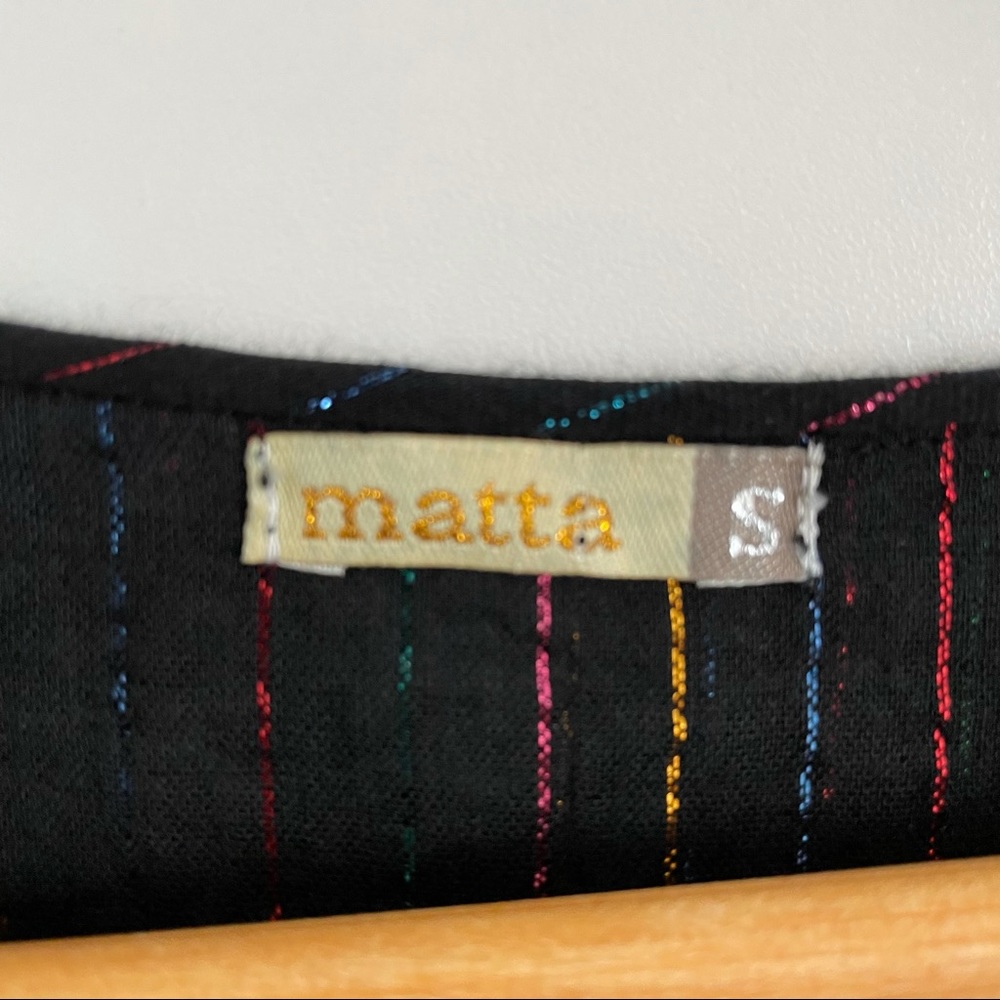 Matta Yamini Rainbow Striped Midi Dress Black - Picture 6 of 6